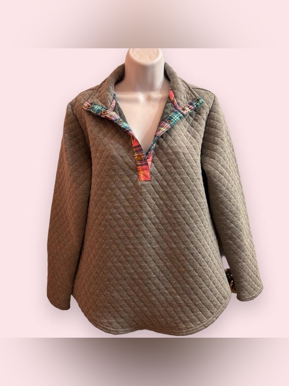 🩶Gray Quilted Equine Style Pullover🩶